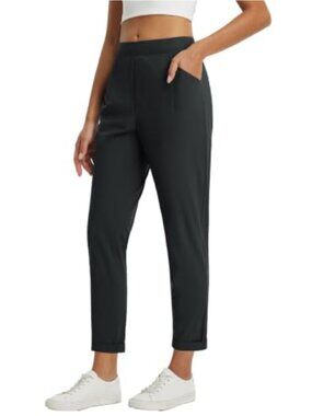 Baleaf Women's Travel Pants with Zipper Pockets Stretchy Work Pants